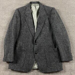 Vintage Harris Tweed Wool Blazer Sport Coat Men's 42 Gray